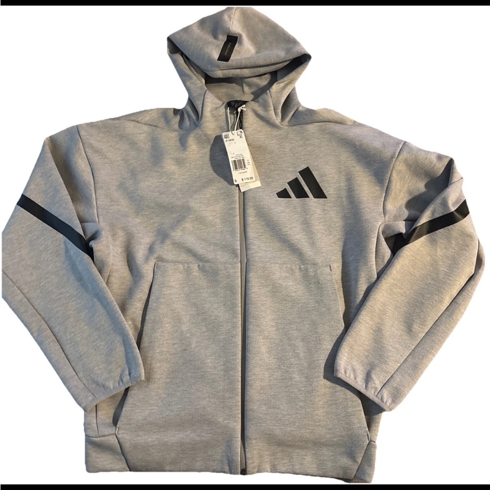 Men’s Adidas Z.N.E. Small Hoodie JF2450 Gray - Picture 1 of 5